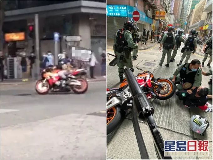 暴徒被警员制服 图源:星岛日报