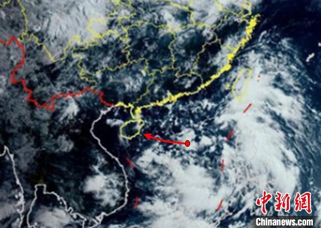 南海热带低压7月31日可能生成位置及移动方向示意图。海南省气象局 供图