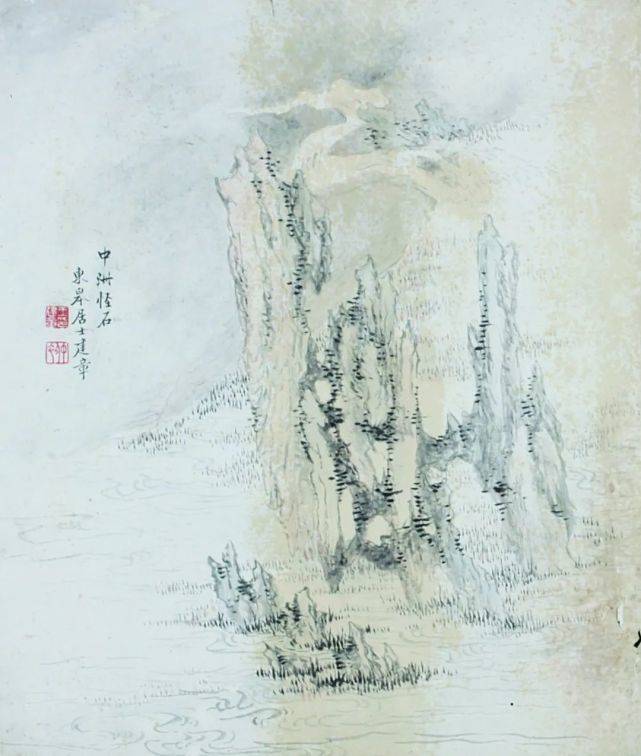 台海遗墨系列(1):王建章写意浅设色山水册页【组图】