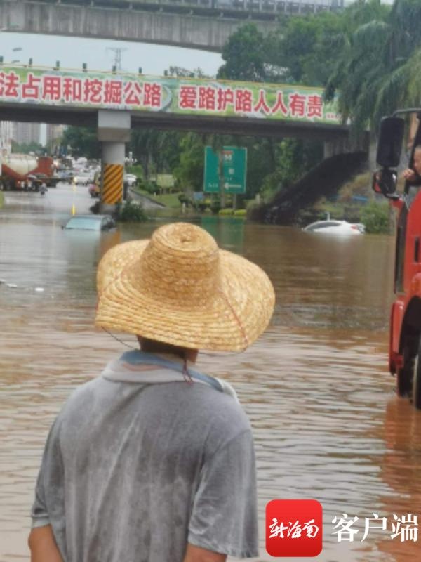 暴雨突袭,澄迈3车桥下涉水被困,网友着急:司机还好吗…