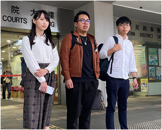周庭、林朗彦及黄之锋(左起)