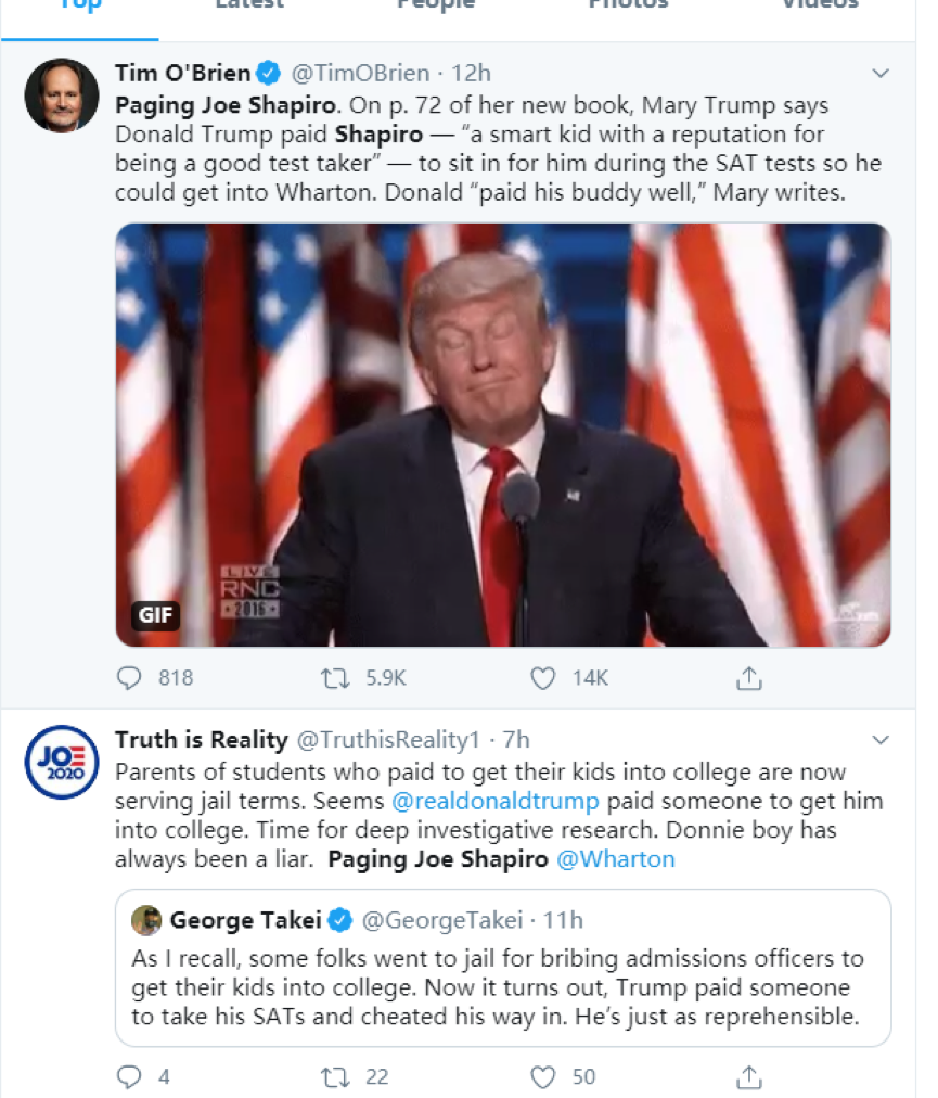 特朗普被爆高考“替考”！