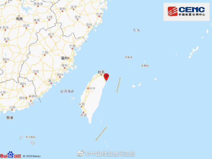 台湾宜兰县海域发生4.2级地震