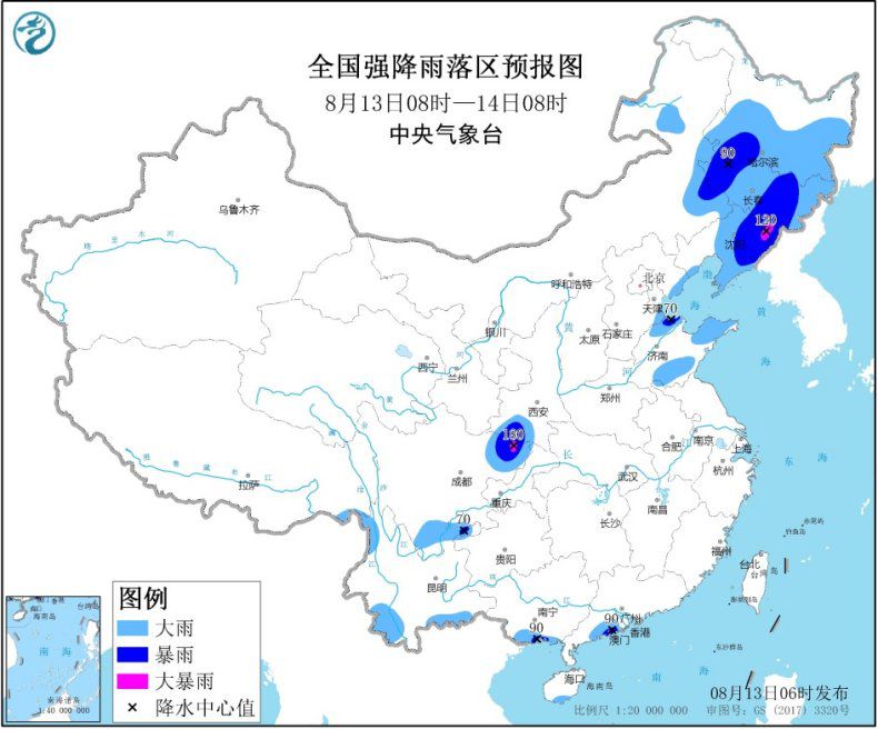 全国强降雨落区预报图
