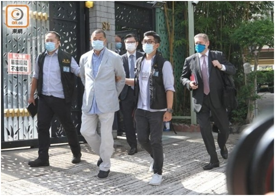 黎智英日前被捕