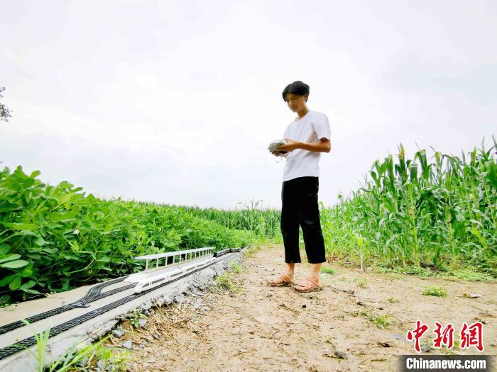 河南一农村大学生地里建"高铁" 正在建设"三期工程"