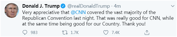 活久见!特朗普夸CNN