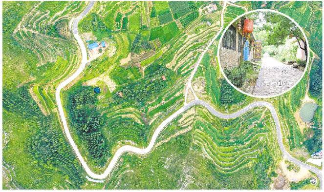 图①:上磨石岭村村内道路图。