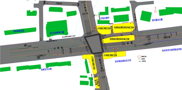 杭州机场轨道快线最新|备塘河桥拆复建,文晖路建国北路人行道项目开工