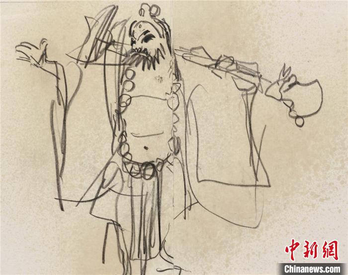 “自强不息——叶浅予自选速写作品研究展”正在中国国家画院美术馆展出