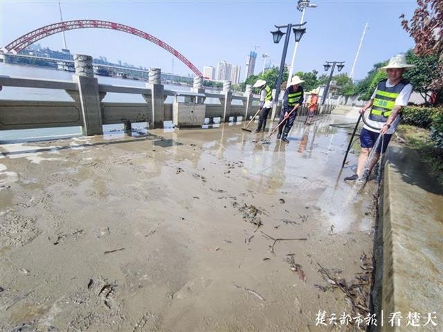 洪水回落,汉口龙王庙观景大道已清淤