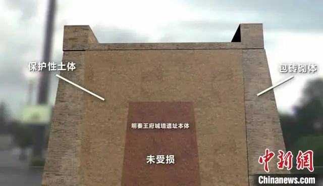图为西安明秦王府城墙遗址修复珍爱砌体图示。资料图