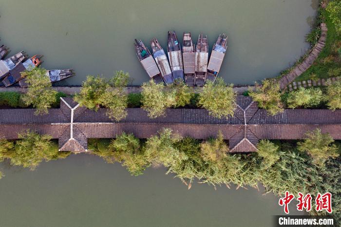 航拍沙家浜一隅。泱波 摄