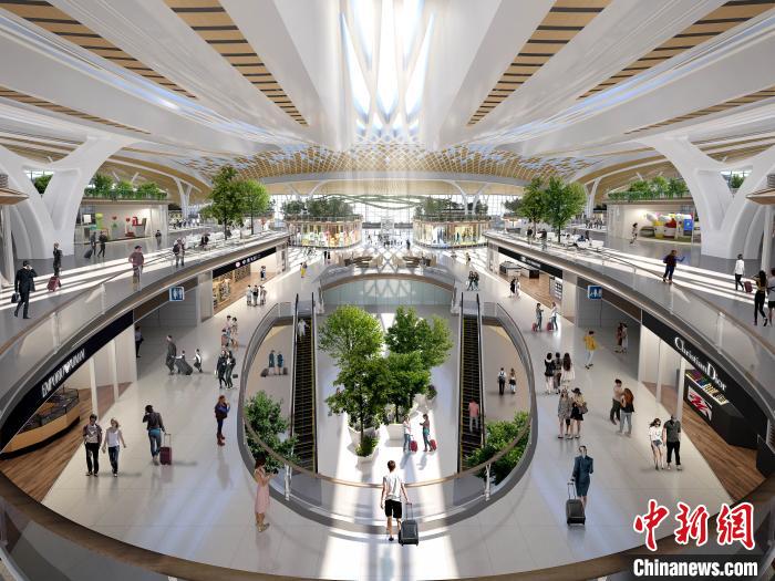广州白云国际机场三期扩建工程T3航站楼内景效果图 广东机场集团供图