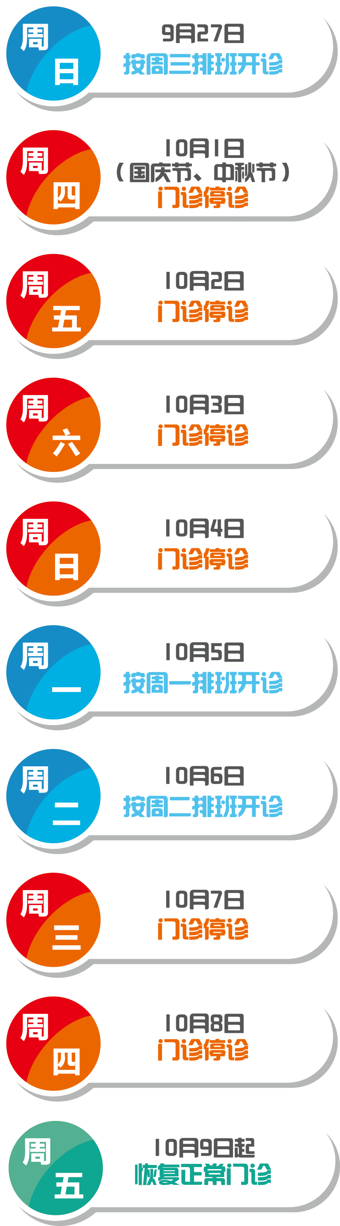 收藏帖！上海三级医院国庆中秋假期门急诊安排