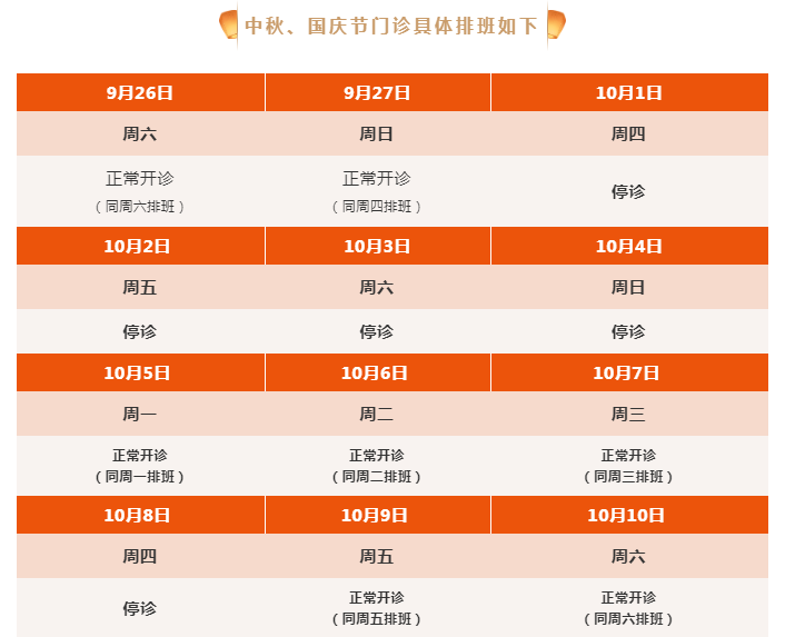 收藏帖！上海三级医院国庆中秋假期门急诊安排