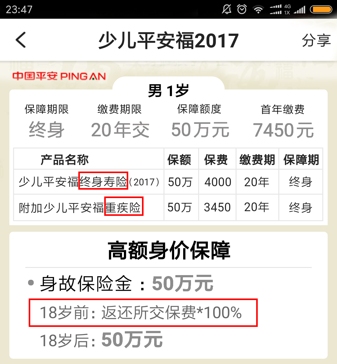 打死我都不会给孩子买少儿平安福!