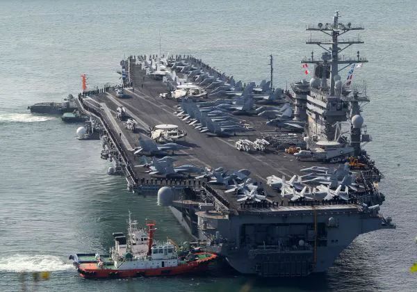 ▲资料图片:美国核动力航空母舰“尼米兹”号 (新华社发)