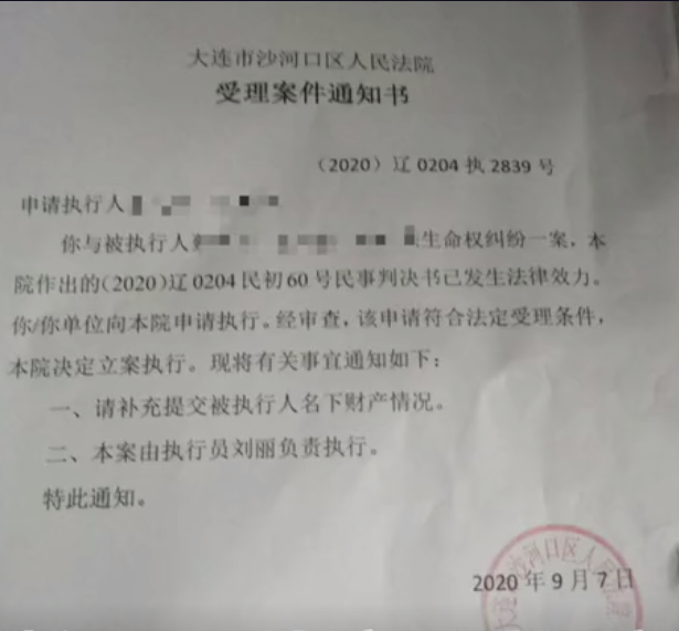 大连13岁男孩杀害10岁女孩案追踪:女孩母亲向法院申请强执