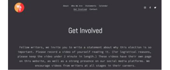 Writers Against Trump运动官网。