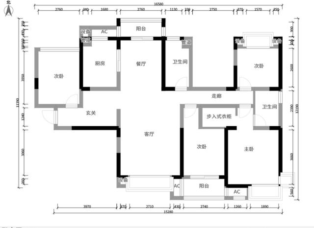 150平方米房户型图,150平户型图四房两厅 以下就是本套中建汤逊湖壹号小区150平米四居室房子的户型图.