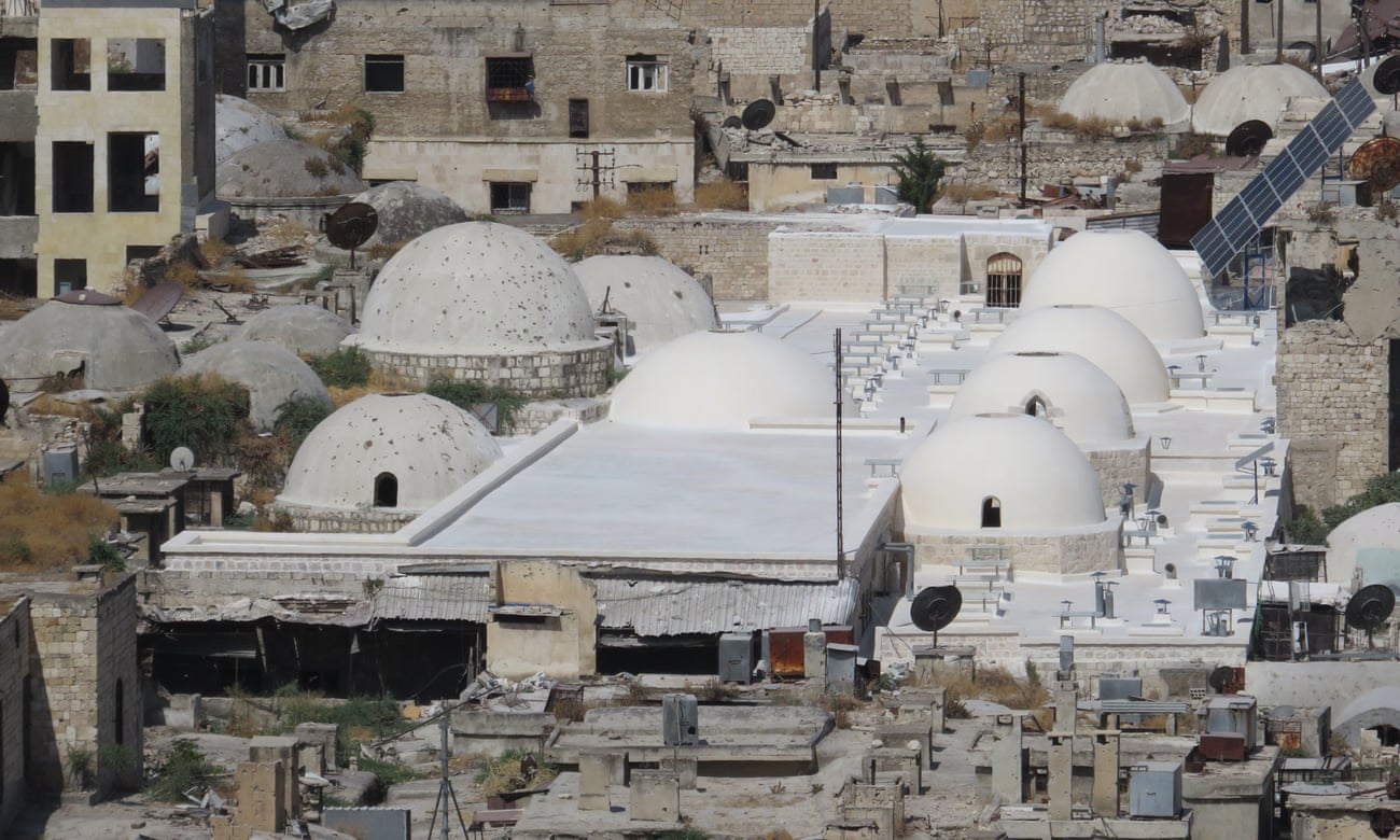正在重建中的叙利亚阿勒颇萨卡提亚露天市场(Al-Saqatiyya Souk)