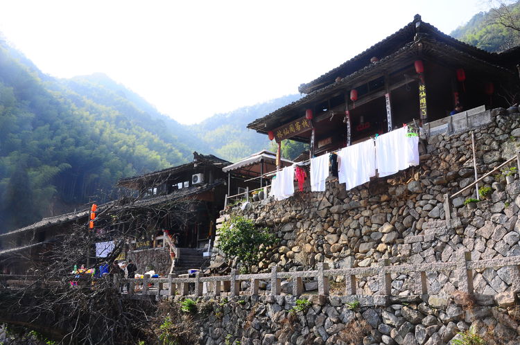 浙江永嘉林坑古村廊桥清溪古宅浙南山地民居如画