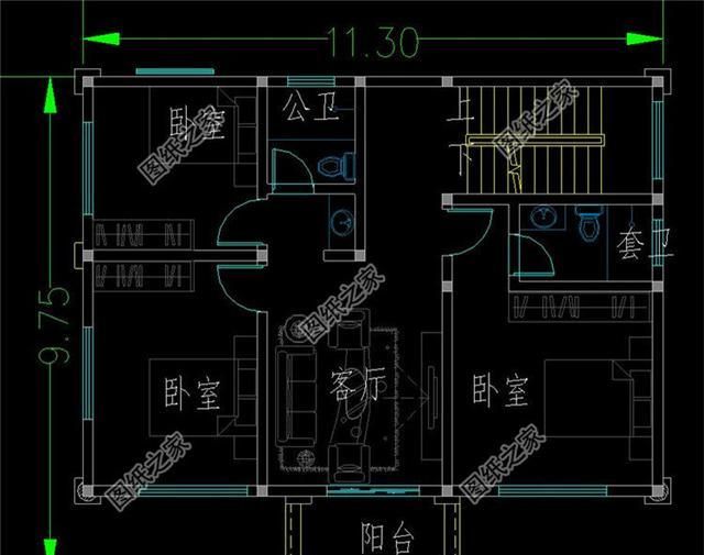 11米x6米农村住设计图,农村12米x6米设计图 面宽11米农村三层别墅设计图,带超大露台,第三栋建了人见人爱