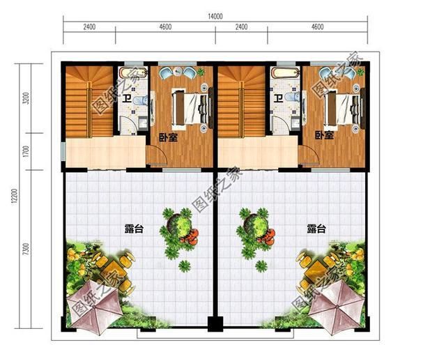 农村兄弟双拼楼房设计图,二层三层都有,兄弟建房令人羡慕不已