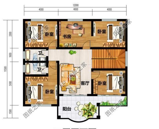 最受欢迎的户型:占地13米x12米自建楼房设计图,含全套