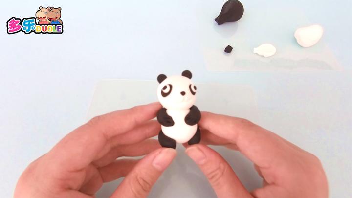 小朋友们，拿出粘土，一起来制作国宝大熊猫吧！
