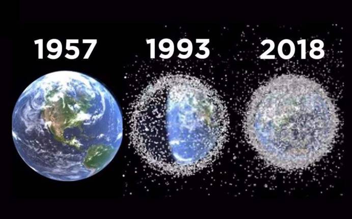 正文           通过对比图片来看,地球周围大量的人造天体,已经将