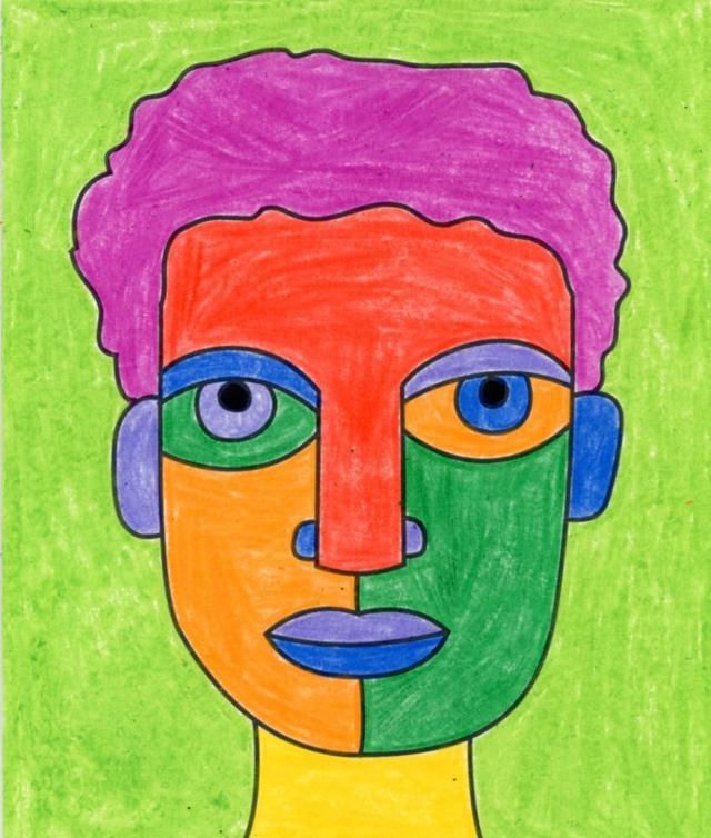 简单易学的抽象自画像 男女都有 超适合孩子练手 自画像 肖像画 半边 新浪新闻