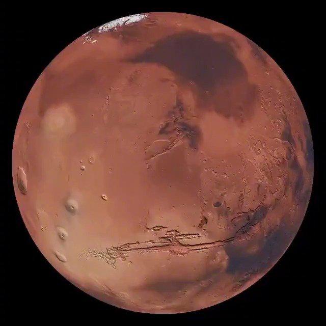 火星的自转,由哈勃空间望远镜拍摄