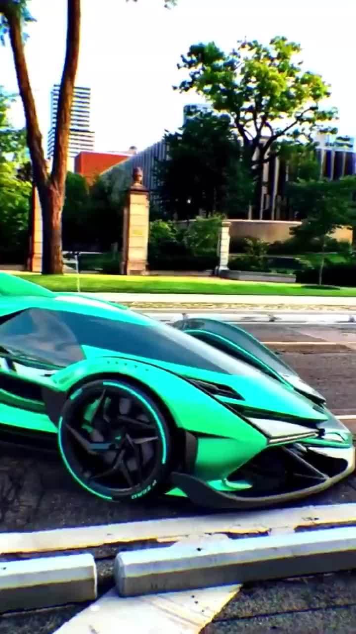 欣赏兰博基尼V12概念车，造型满满的战斗气息