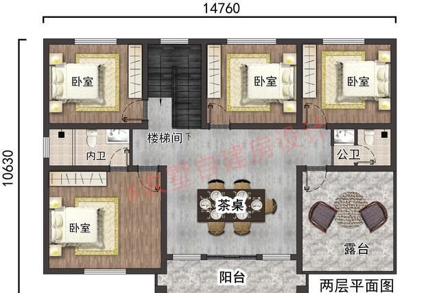 农村现代风格二层别墅,6室3厅带车库的"完美"户型,经济适用