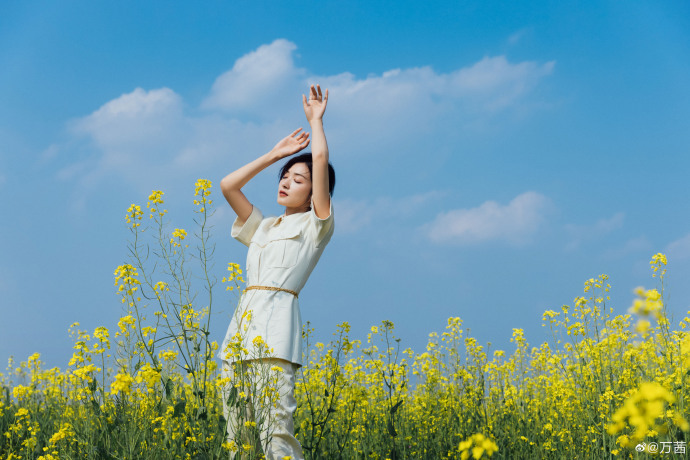 万茜转行包租婆？晒春日九宫格写真，网友开脑洞p图惹人爆笑