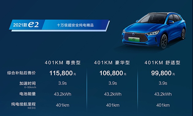 【原创】比亚迪四车上市 补贴后售9.98万起/配刀片电池