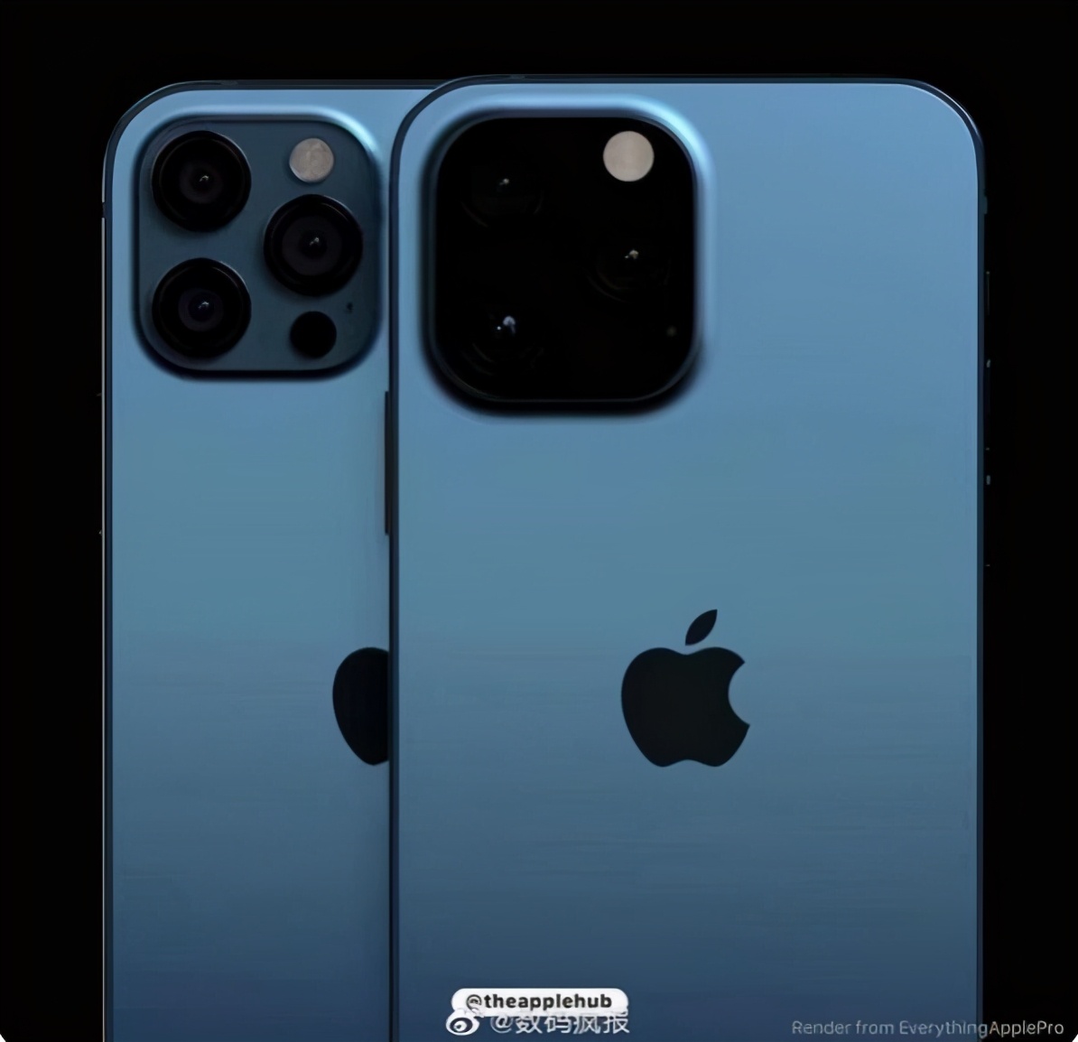 苹果13pro摄像头图片,苹果13pro摄像头 iphone13pro最新渲染图:不仅刘海小了,摄像头模组也更