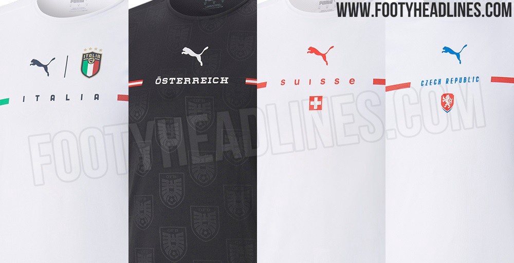 PUMA为欧洲杯国家队打造的客场球衣曝光