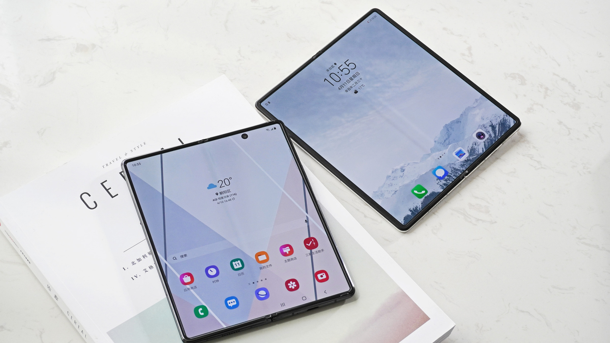 上手华为matex2和三星galaxyzfold25g折叠屏的巅峰pk
