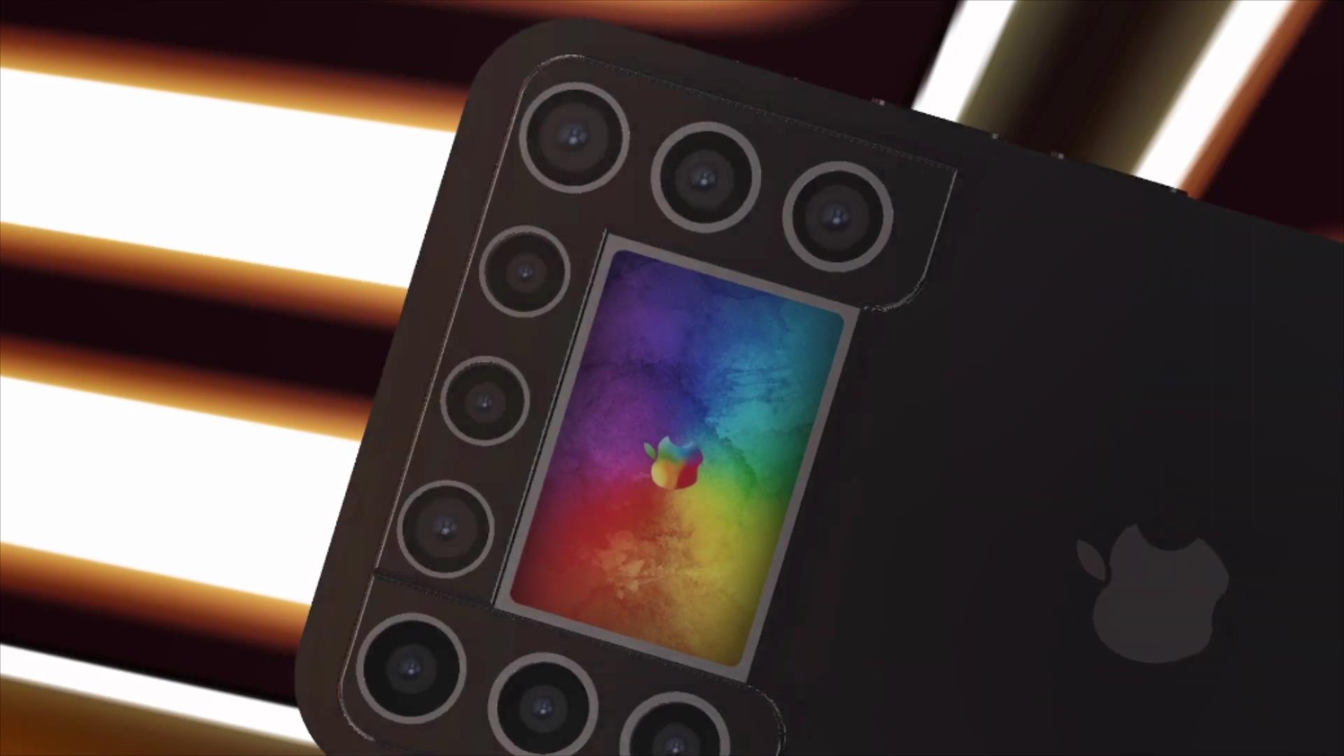 苹果13promax外观介绍,苹果13promax iphone13promax渲染图:后置9摄配1.75寸副屏,有屏下指纹识别