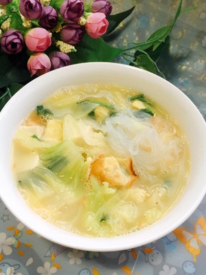 白菜粉丝汤的做法简单的做法|粉丝汤|沸水|豆腐_新浪