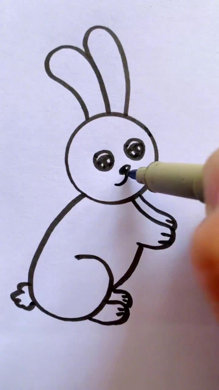 简笔画,这样画小兔子秒学会!快带孩子一起学画画