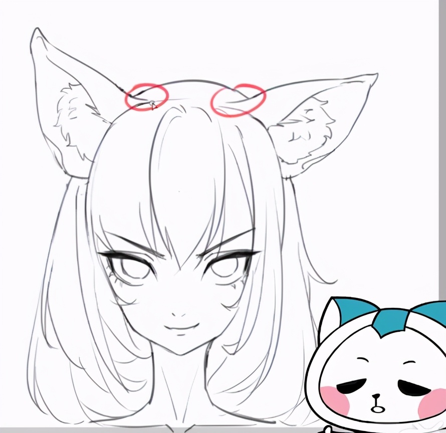 如何绘画可爱的猫耳动漫人物猫耳绘画