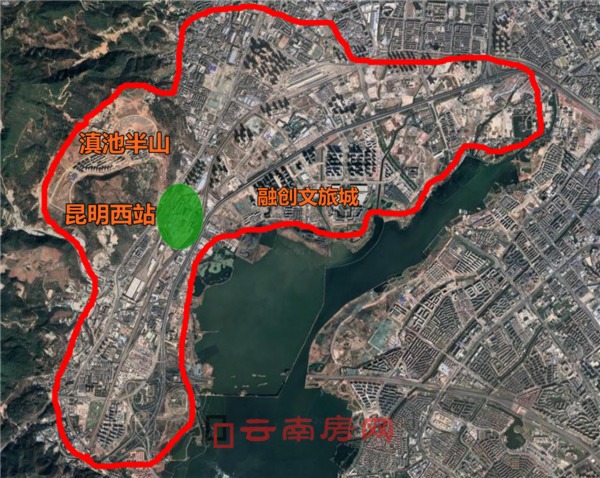 昆明西站山海板块的范围其实很大