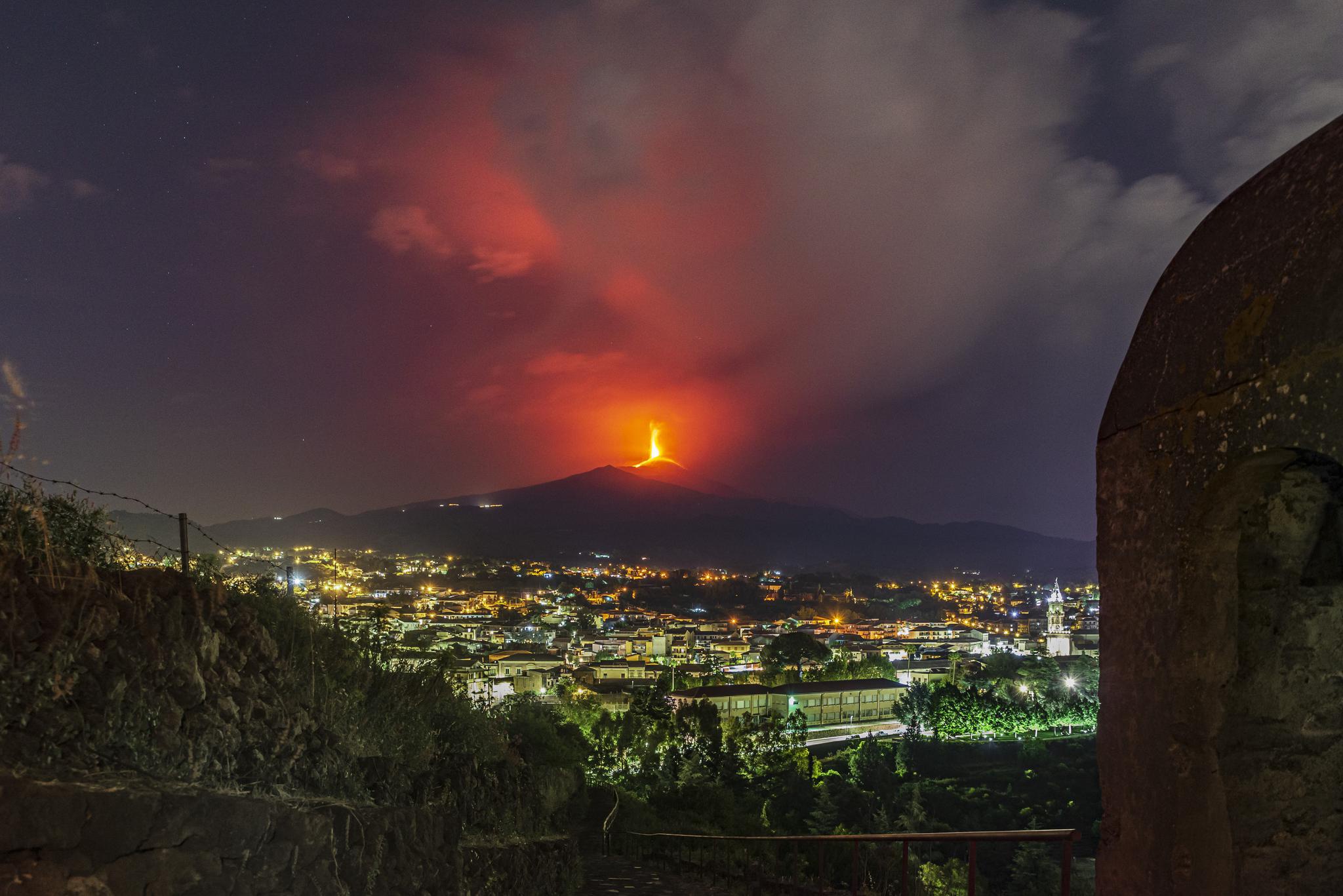 喷发的埃特纳火山