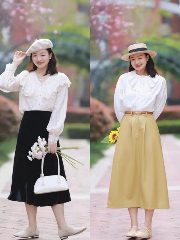 给穿衣搭配做减法，这一季简约淑女风穿搭，基本款也可以很优雅！