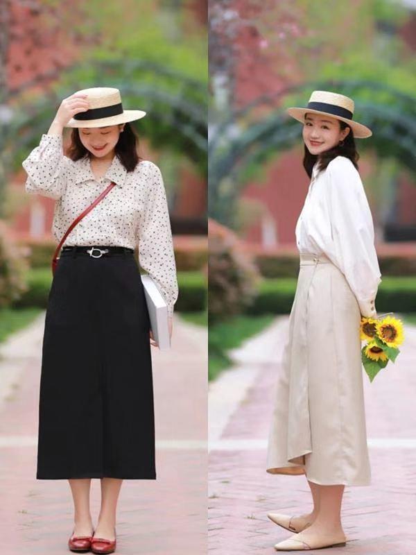 给穿衣搭配做减法，这一季简约淑女风穿搭，基本款也可以很优雅！