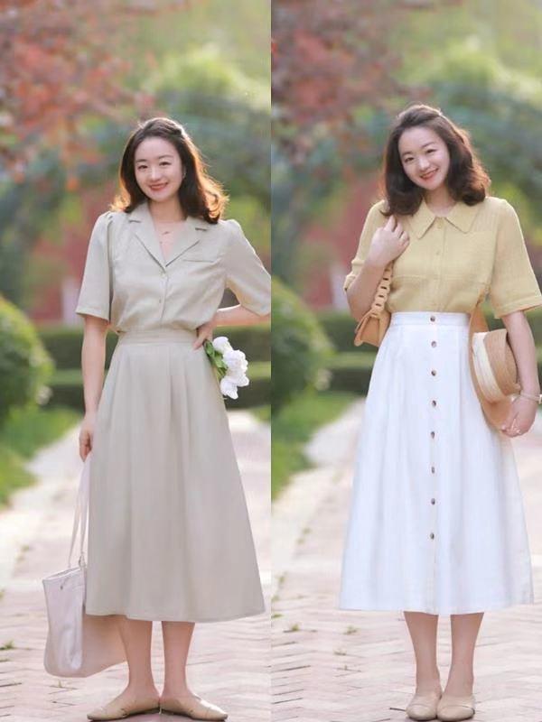 给穿衣搭配做减法，这一季简约淑女风穿搭，基本款也可以很优雅！